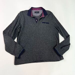 Ted Baker London Shirt Mens 2XL, Ted 6 Gray Chella Trim Fit Long Sleeve Collar